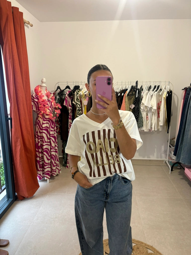 T-shirt bella ciao - Marron