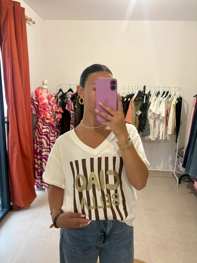 T-shirt bella ciao - Marron