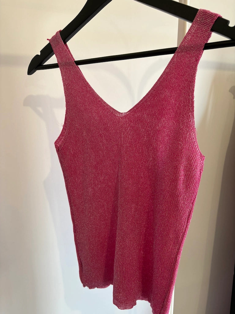Top paillettes - rose fushia