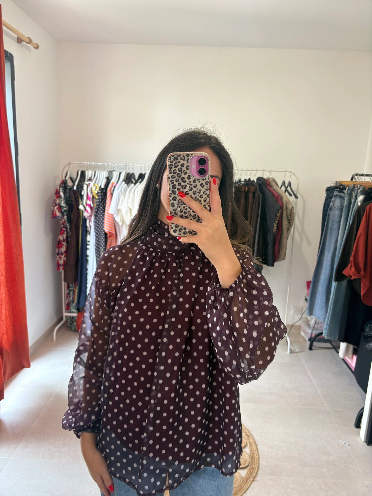 Blouse à pois