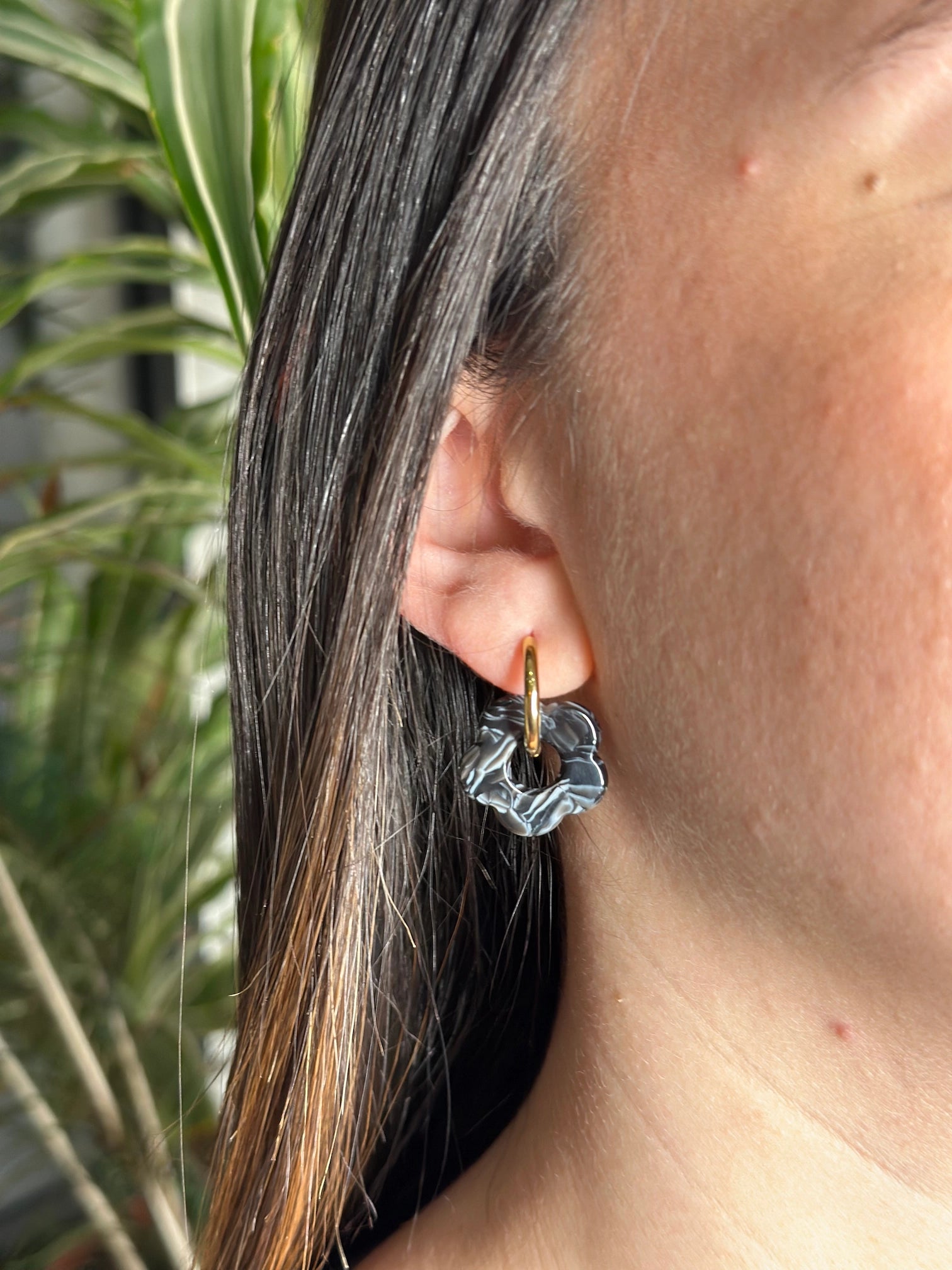 Boucle d'oreille fleur - nuage
